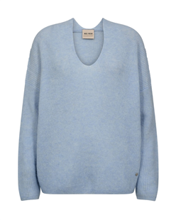 Mosmosh cashmere blue thora trui v-hals