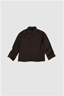 With Black chocolate Paddie satijnen blouse