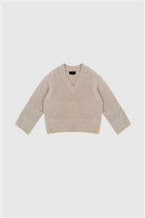 With Black silver Joyce longsleeve v-hals trui
